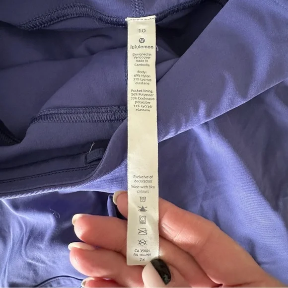 LULULEMON purple cropped leggings w pocket - Picture 2 of 5